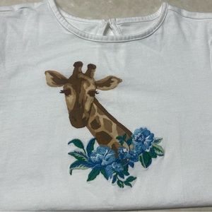 Janie and jack embroidered giraffe tee